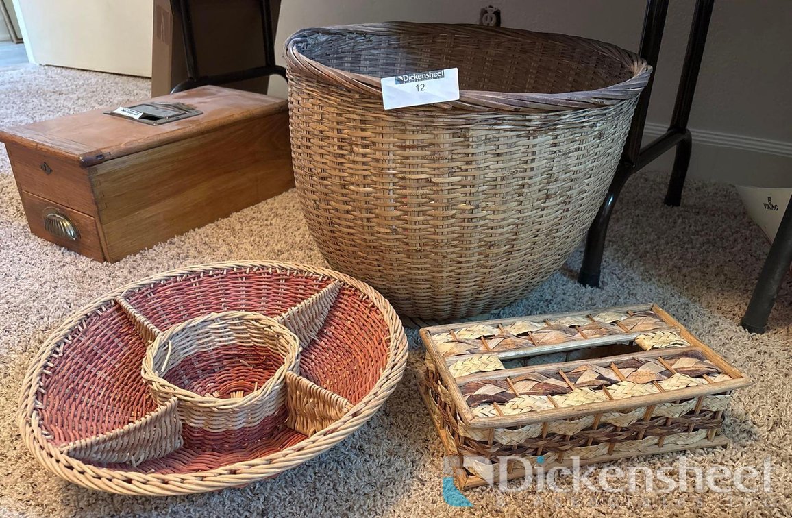 (3) WICKER CONTAINERS