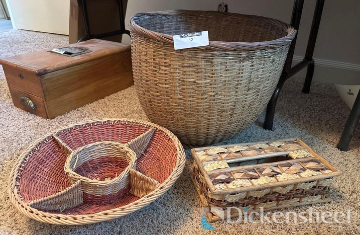 Image for (3) WICKER CONTAINERS