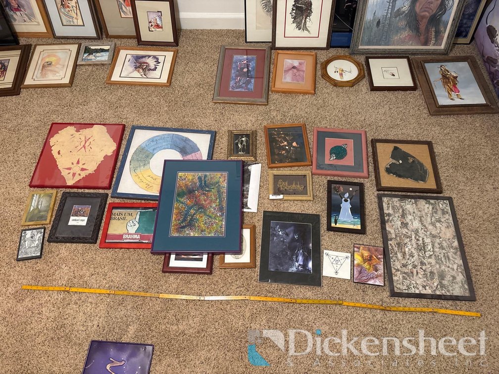 ASSORTMENT OF PRINTS AND MIXED MEDIA FRAMED ITEMS