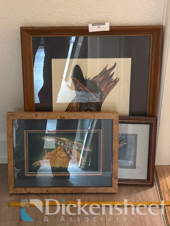 (3) FRAMED TRIBAL ARTWORK