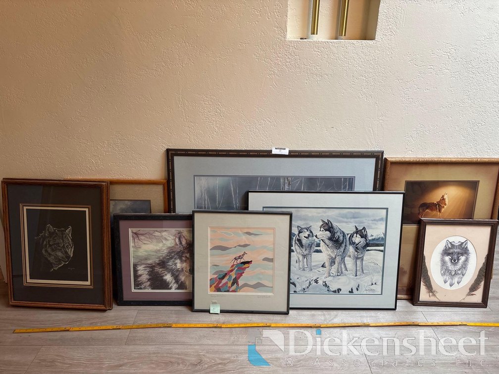 ASSORTMENT OF FRAMED WOLF ARTWORK