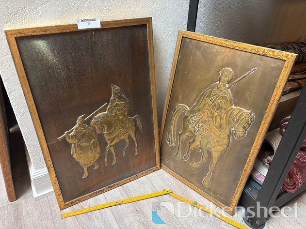 Image for VINTAGE EMBOSSED COPPER REPOUSSÉ WALL ART PANELS