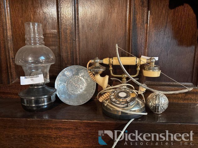 Image for VINTAGE TELEPHONE, GAS LAMP, AND DECORATIONS