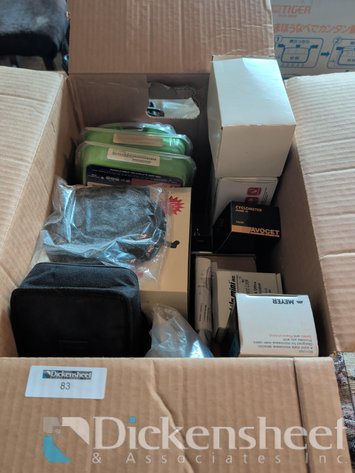 Image for BOX OF SAFETY ITEMS, ELECTRONICS, GADGETS AND FULL SIZE BINOCULARS