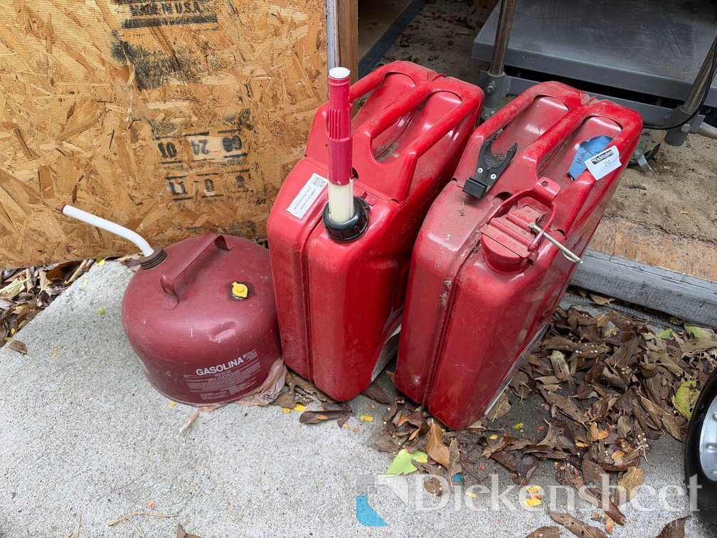 (2) ESTIMATED 5 GALLON GAS CANS,