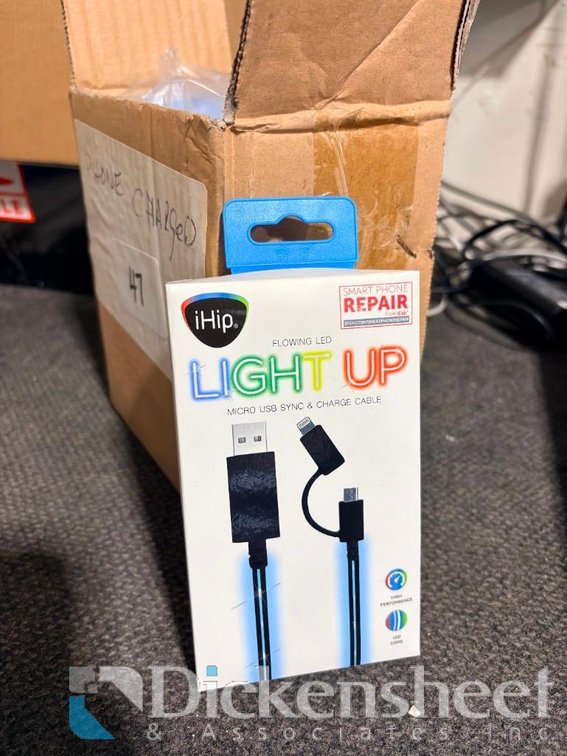 Lot of (9) iHip Flowing LED Light Up Micro USB Sync & Charge Cable