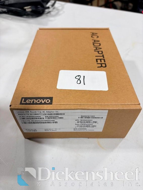 Lot of (5) Lenovo 45W Round Tip Adapter