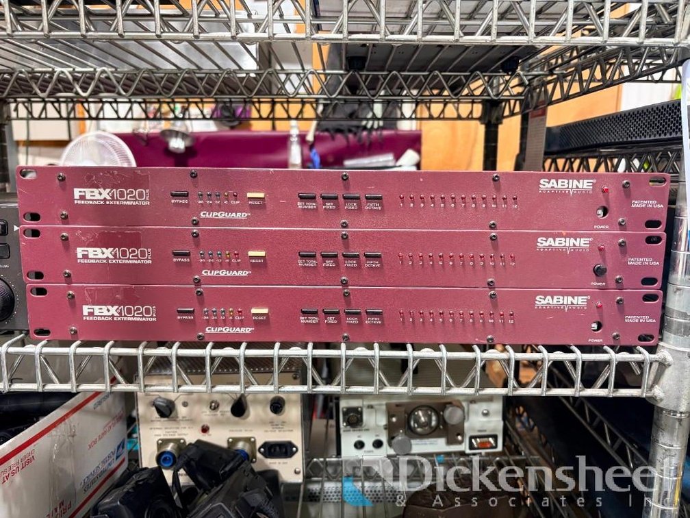 Lot of (3) Sabine FBX1020 Plus Feedback Exterminator Rack-Mounted Units