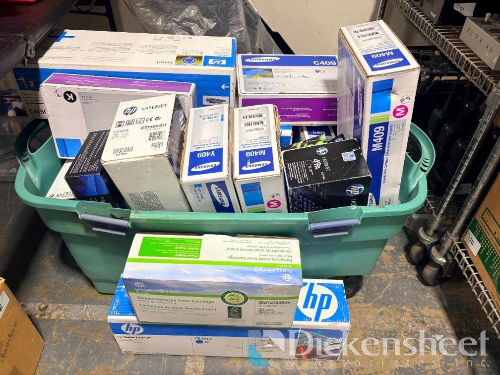 Lot of (18) New Assorted Printer Toner Cartridges, HP & Samsung