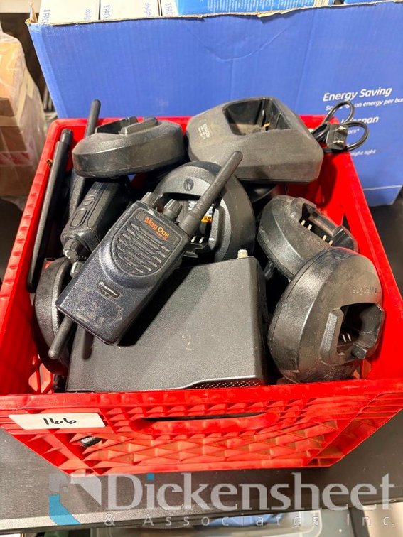 Lot of Portable Two-Way Radios, Charging Bases, Batteries, Power Cords