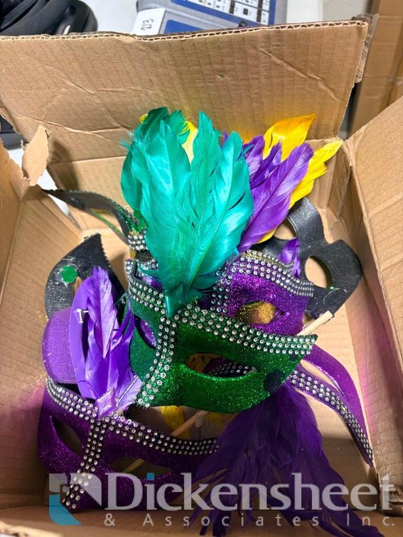 Lot of (8) Assorted Colored Masquerade Masks