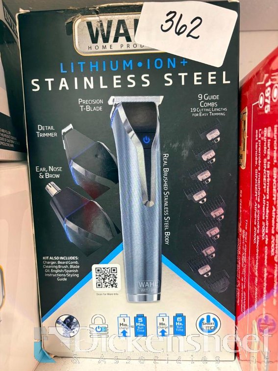 Wahl Lithium Ion Plus Stainless Steel Trimmer Grooming Kit Package