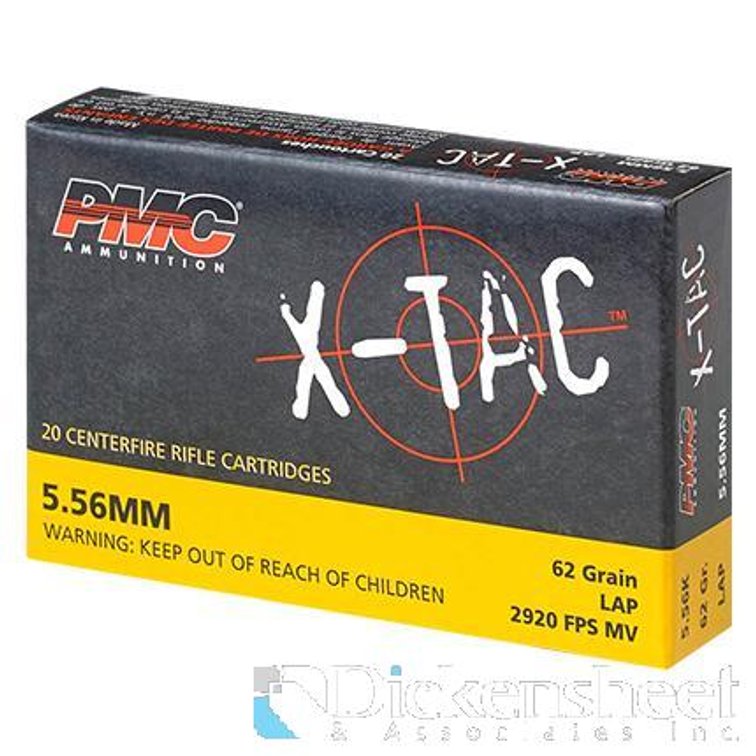 AMMO: 10 BOXES (QTY 20 EA) PMC 5.56 62GR. FMJ BT LAP 20C 