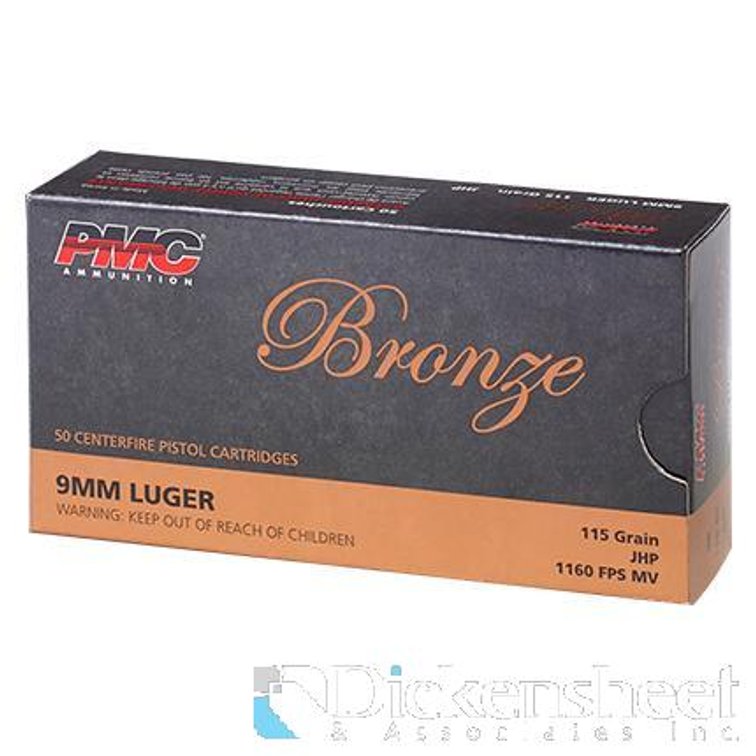 AMMO: 10 BOXES (QTY 50 EA)PMC 9MM 115GR. JHP 50CT. 