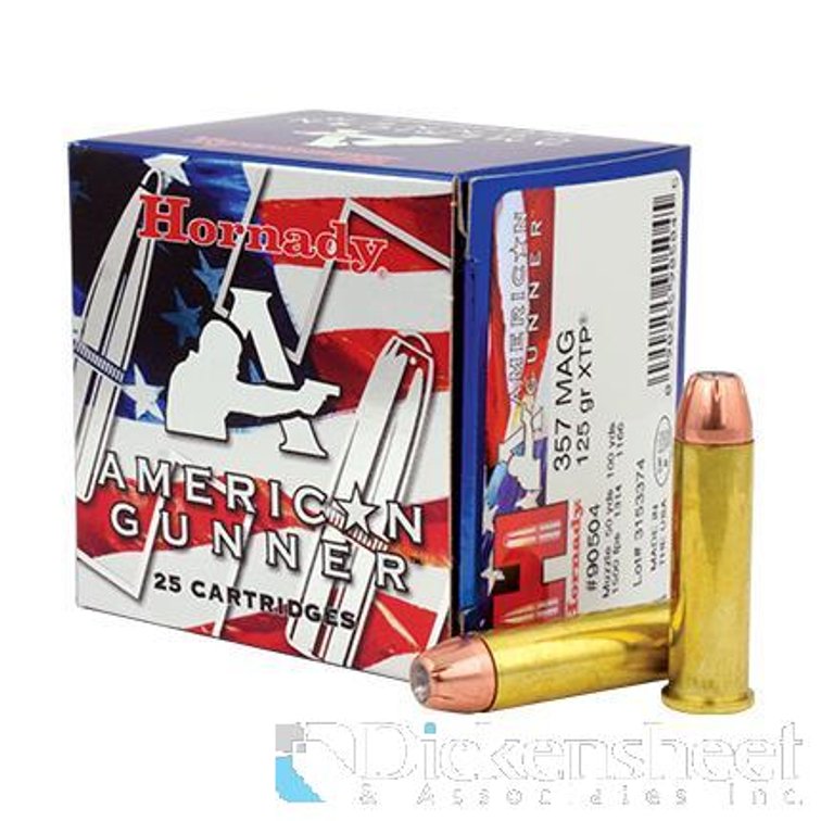AMMO: 10 BOXES (QTY 25 EA)HORNADY 357 MAG 125GR XTP 