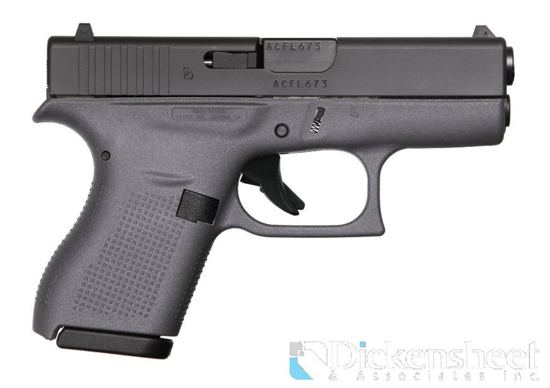 PISTOL: GLOCK G42 G3 GRAY 380ACP 6+1 3.25 W/TWO 6RD MAGS, ACC & CASE