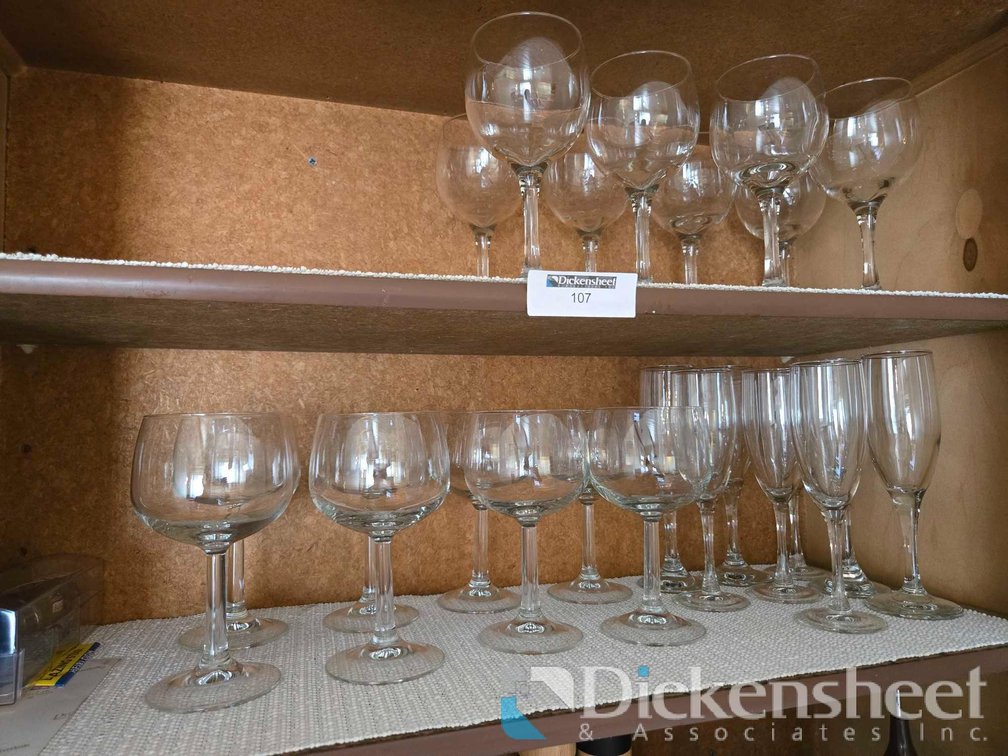 WINE GLASS AND SALT AND PEPPER SHAKER LOT