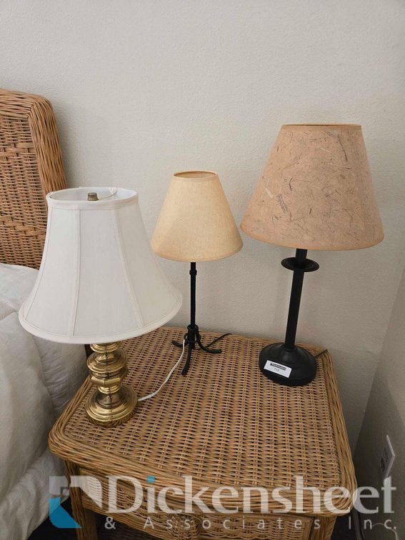 LOT OF (3) DECORATIVE TABLE LAMPS 