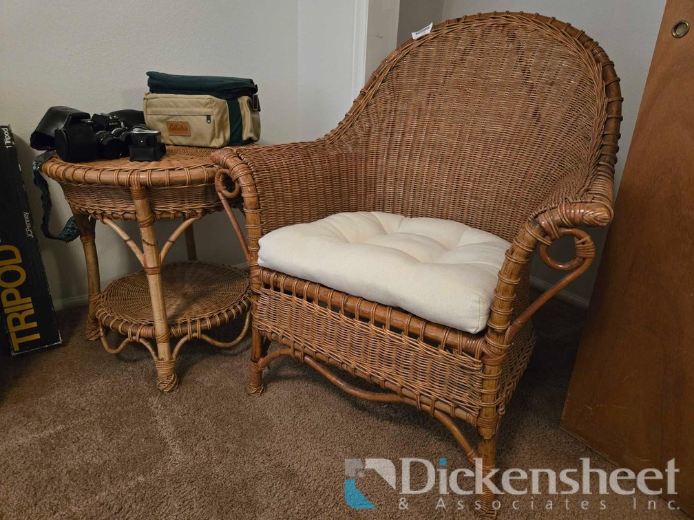 FAN BACK RATTON LOUNGE ARM CHAIR 