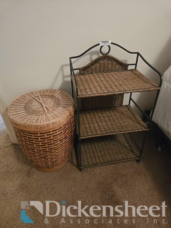 WICKER SELECTION LOT-SHELVING UNIT AND CONTAINER/LID