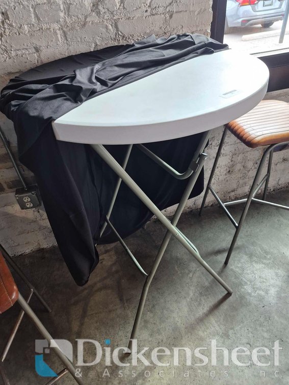 LOT OF CIRCULAR BAR HEIGHT FOLDING TABLES - QTY (6)