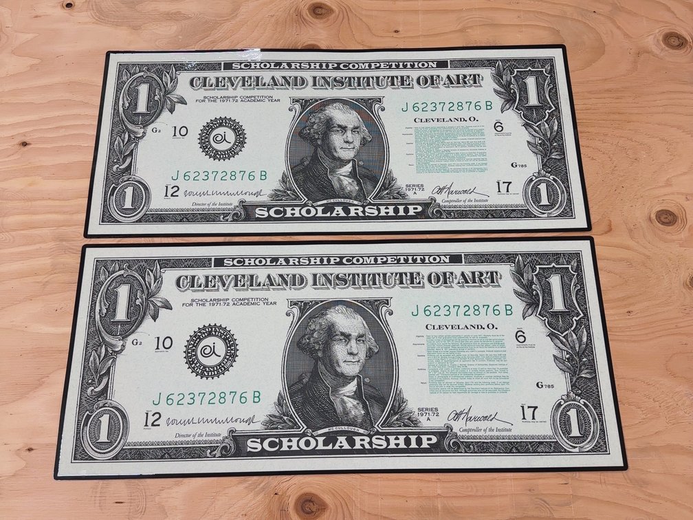 2 Art Institute Dollar Bill Posters