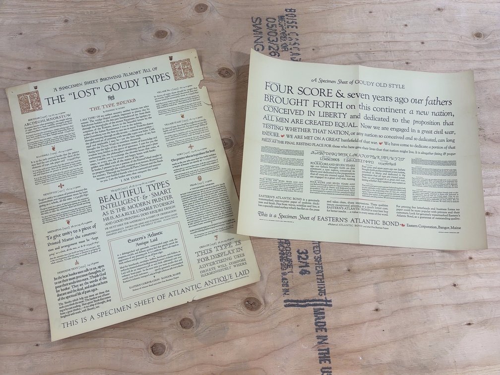 Specimen Sheets of Goudy Types