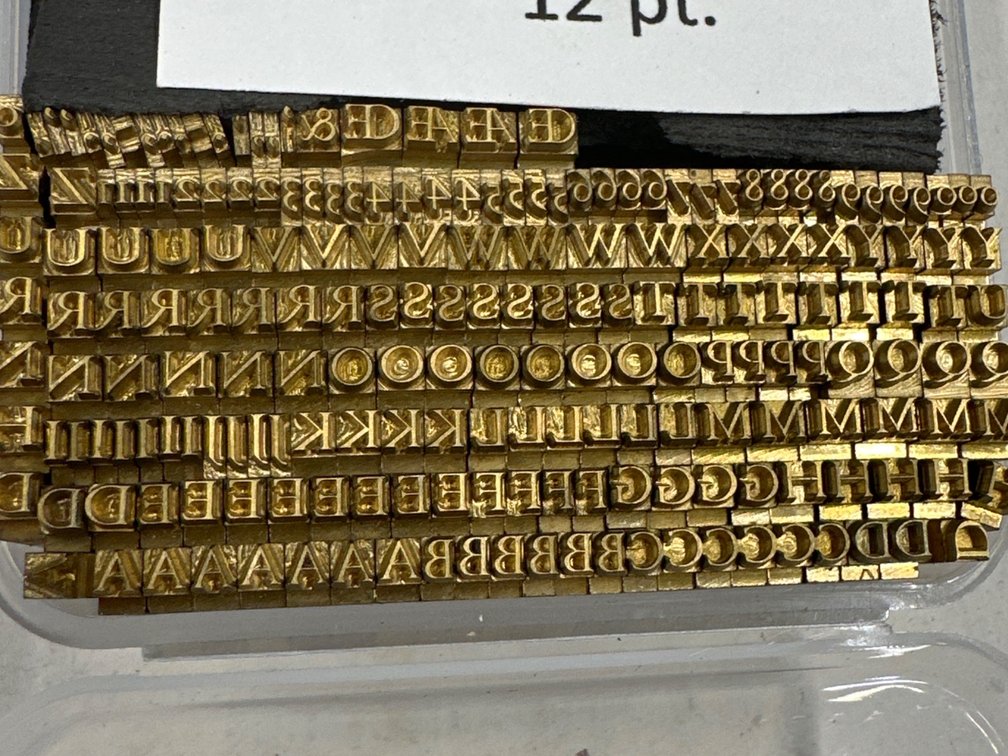 12 Pt Centaur Brass Type