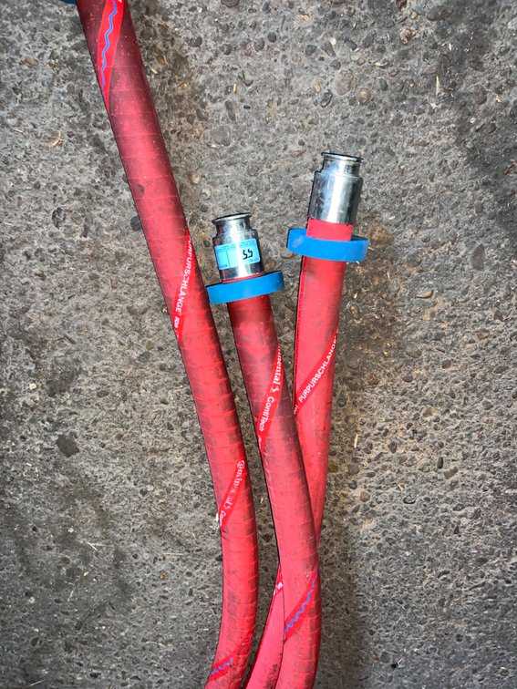 (3) 1.5in Sanitary Transfer Hoses with Cushions