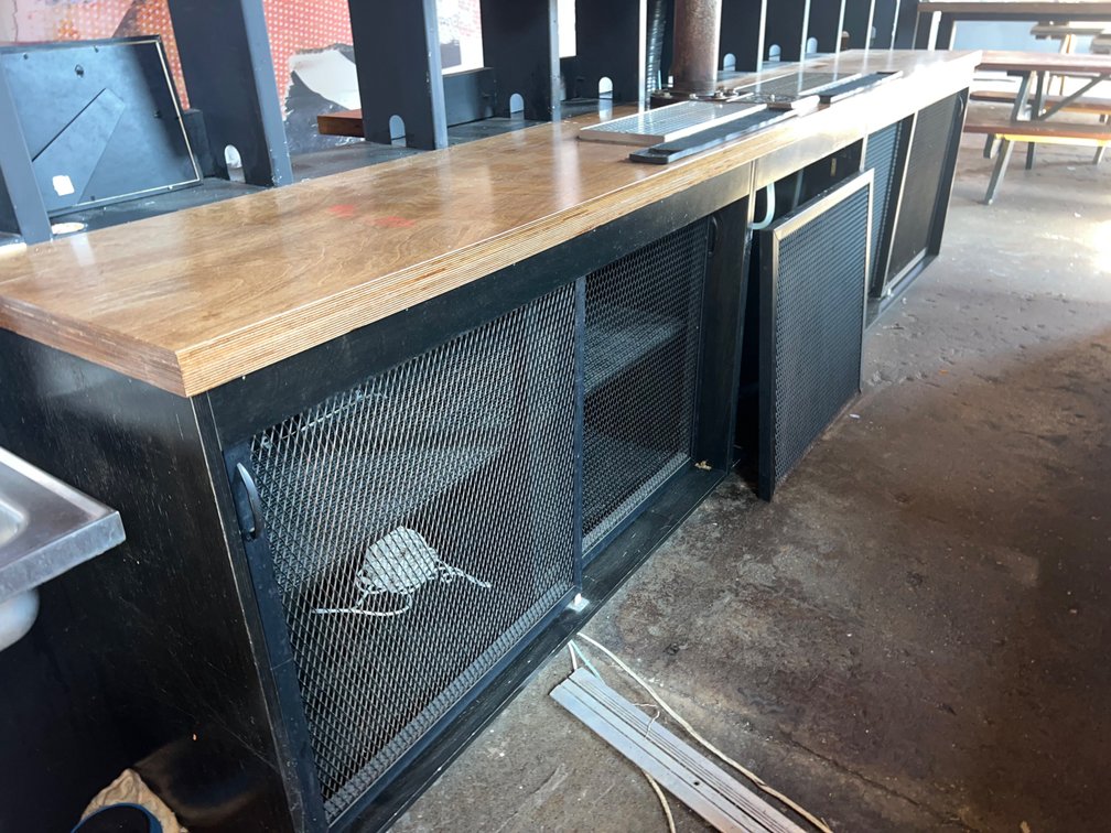 Wooden Top Back Bar