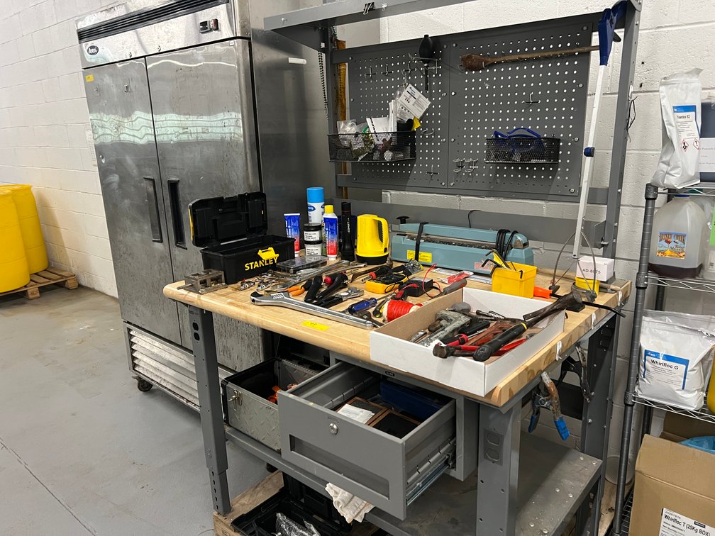 Tool Bench and Parts Bins