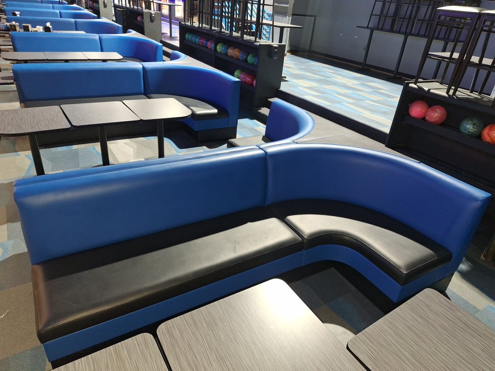 Lot of (9) Back-To-Back Bowling Sofas