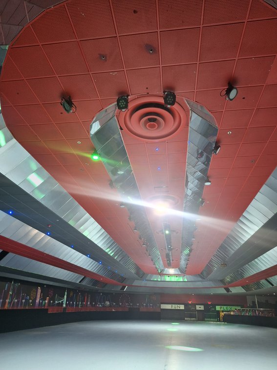 Spot Lighting Above Roller Rink