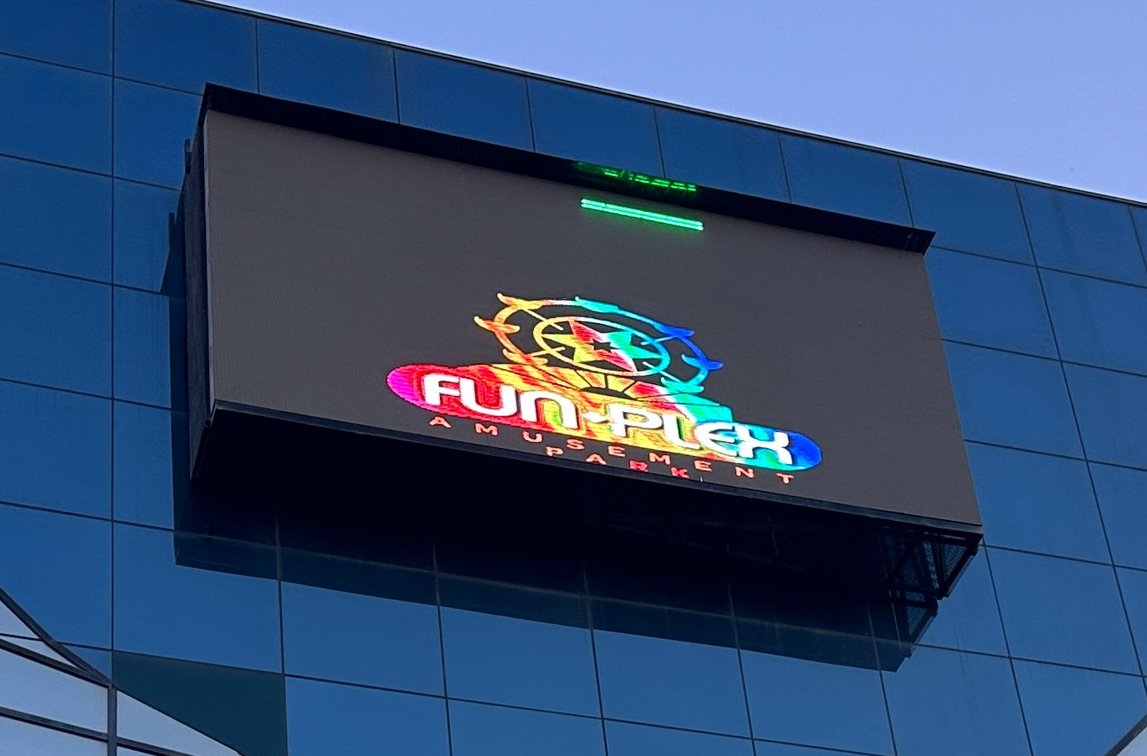Pixel Video Screen on Front of Building