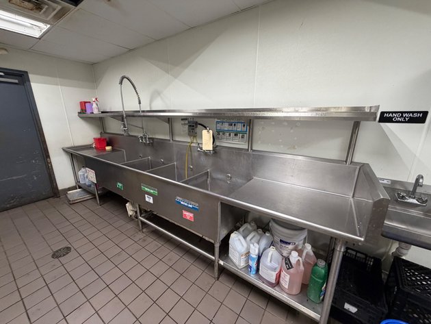 Image for Stainless 4-Compartment Sink Station