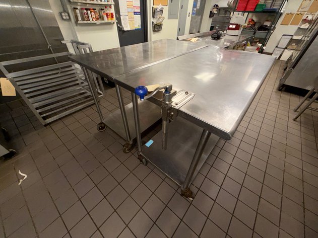 Image for (2) Rolling Stainless Prep Table with Can Opener