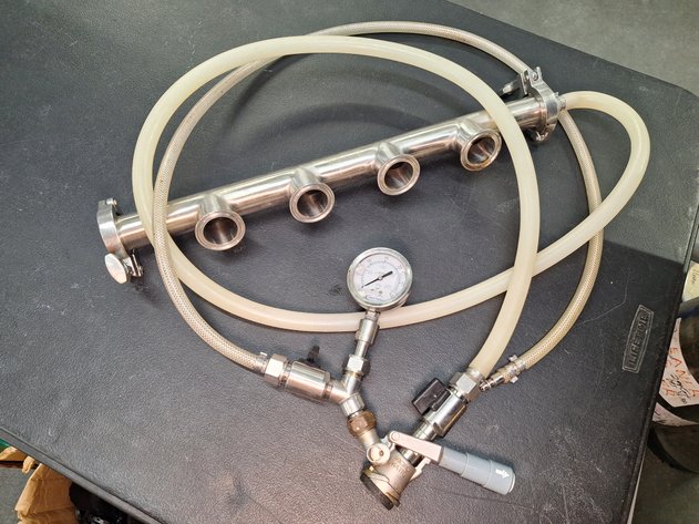 Image for Stainless Tri-Clamp Manifold with (1) Kegging CouplerAssembly