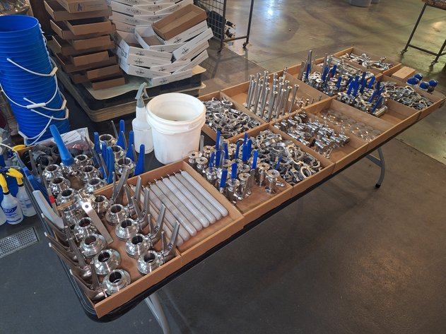 Image for Lot of Sanitary Tri-Clamps and Gaskets