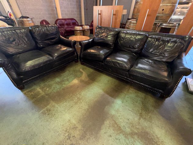 Image for (2) Leather-Style Couches and Table