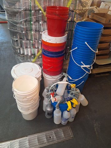 Image for Lot of Buckets and Spray Bottles