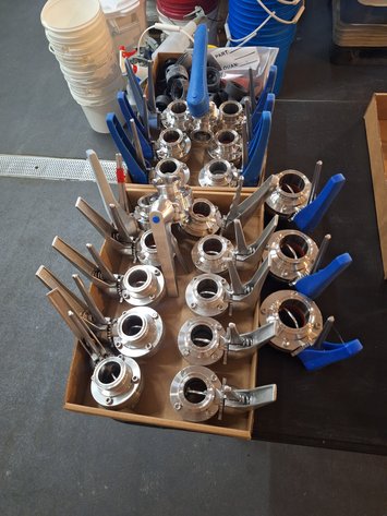 Image for Lot of Sanitary Tri-Clamp Butterfly Valves