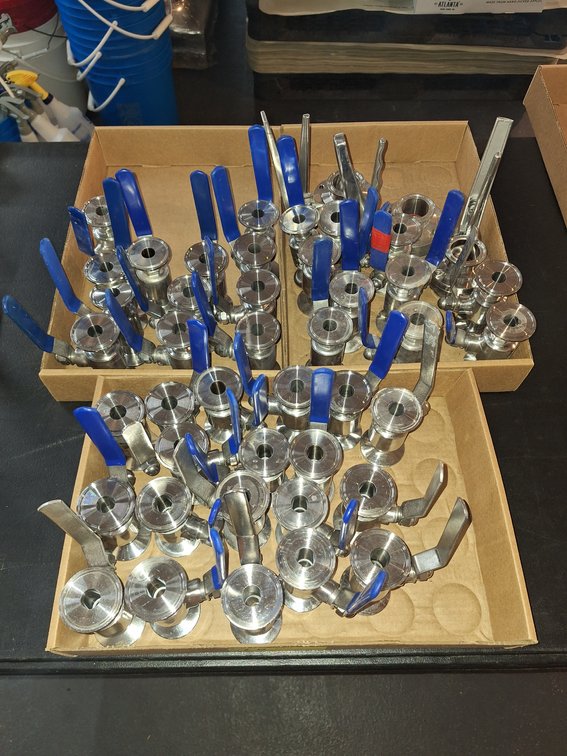 Lot of Sanitary Tri-Clamp Ball Valves