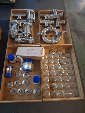 Image for Lot of Sanitary Tri-Clamp Parts