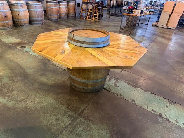 Image for Barrel Table with Lazy Susan-Style Center