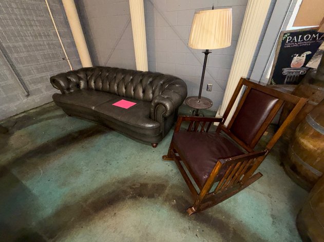 Image for Leather-Style Couch, Table and Chair