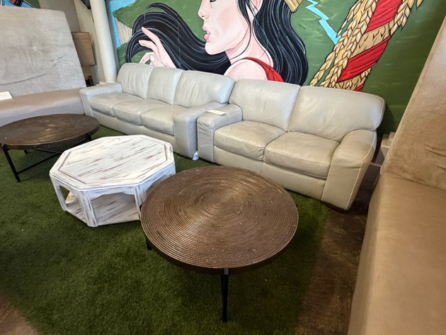 Image for (2) Leather-Style Couches and (3) Tables