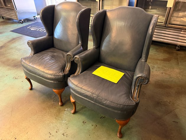 Image for (2) High-back Leather-style Chairs