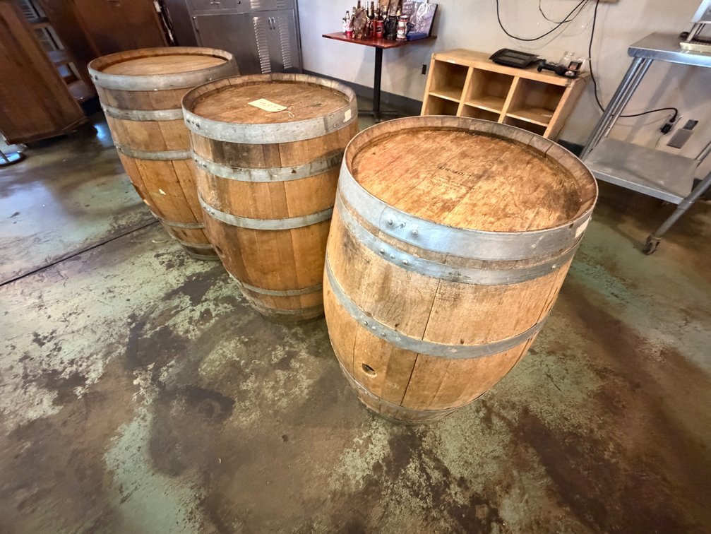 (3) Wood Barrels