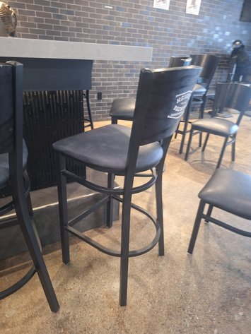 Image for (12) Bar Height Wooden Chairs with Padded Seat