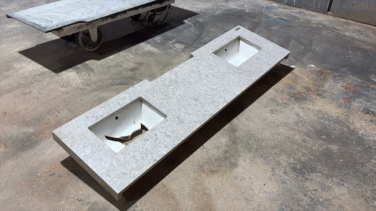 (1) WILSONART Quartz Double-Sink Vanity Top